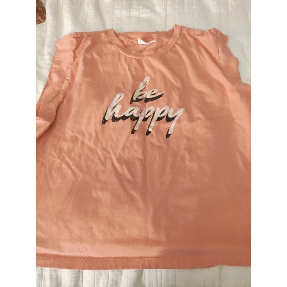 Celebrity Pink Women's XL Peach Be Happy Graphic T-Shirt Short Sleeve Tee